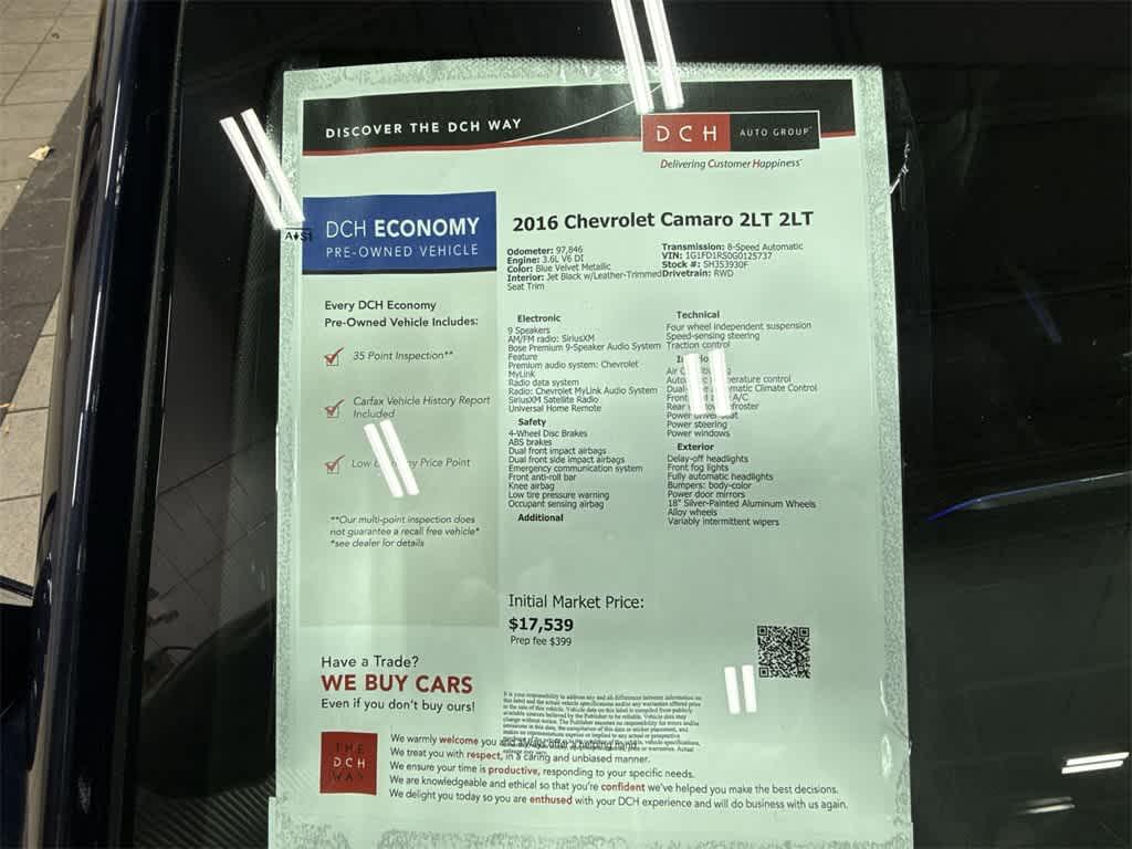 used 2016 Chevrolet Camaro car, priced at $16,450