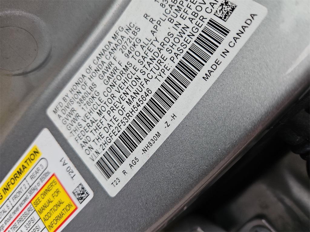 used 2024 Honda Civic car, priced at $25,487