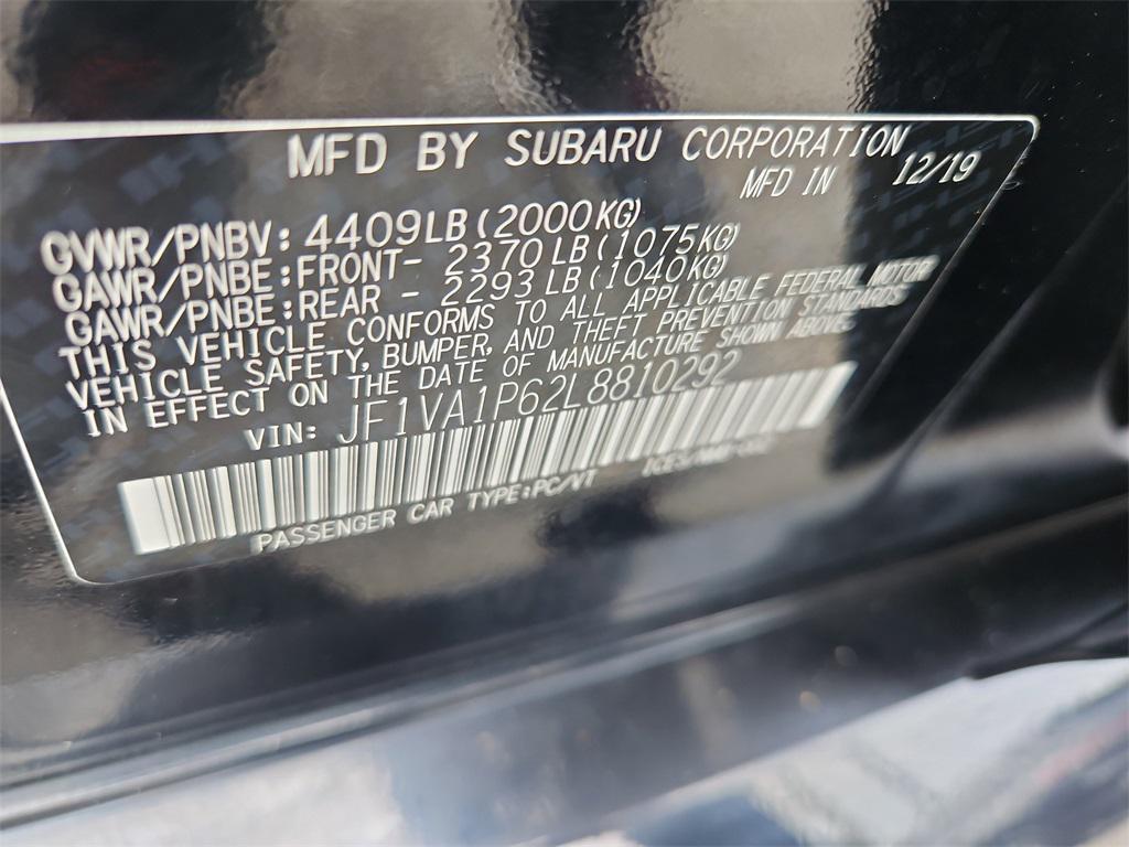 used 2020 Subaru WRX car, priced at $27,787