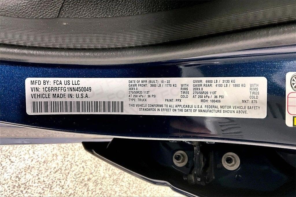 used 2022 Ram 1500 car, priced at $34,500