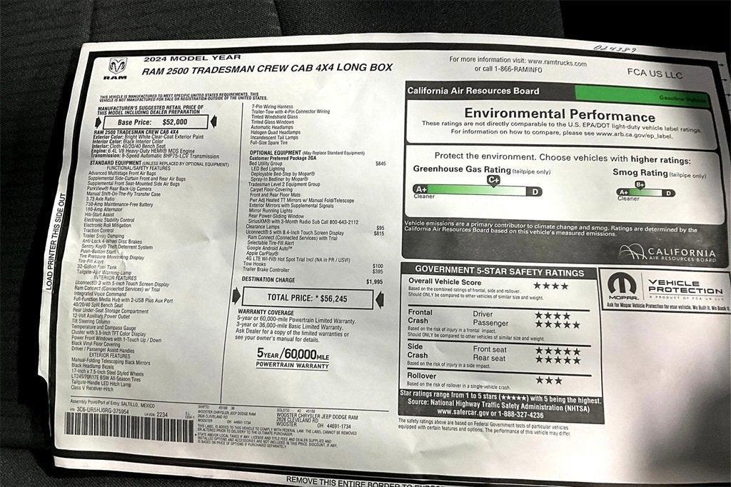 new 2024 Ram 2500 car, priced at $48,196