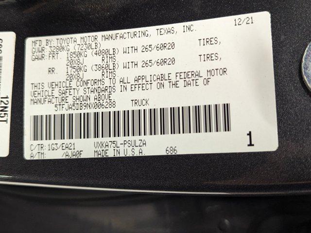 used 2022 Toyota Tundra car, priced at $41,499