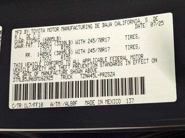 new 2025 Toyota Tacoma car, priced at $40,298