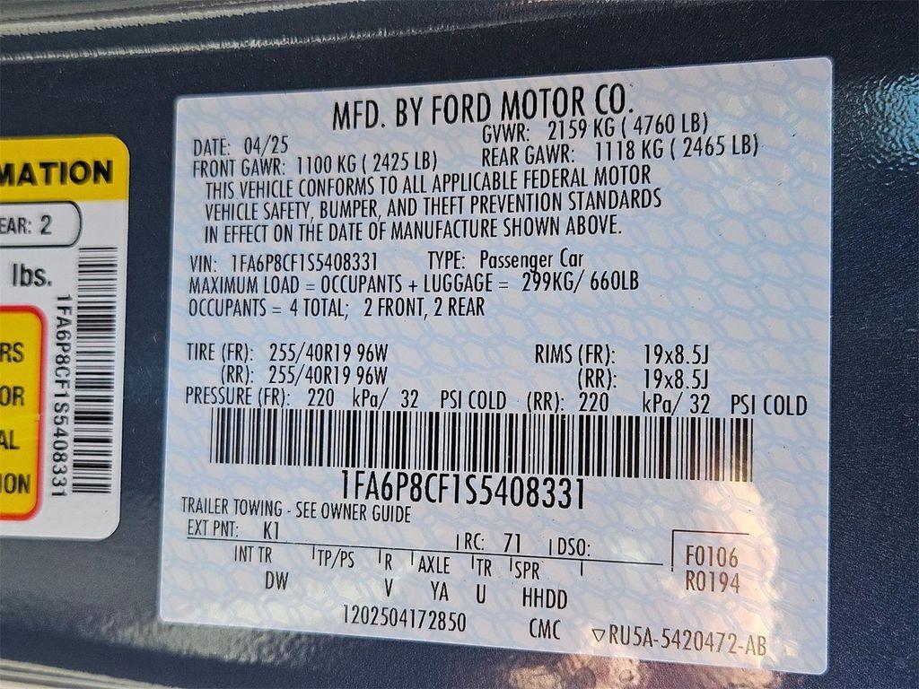 new 2025 Ford Mustang car, priced at $43,645