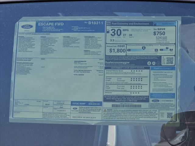 new 2024 Ford Escape car, priced at $29,730