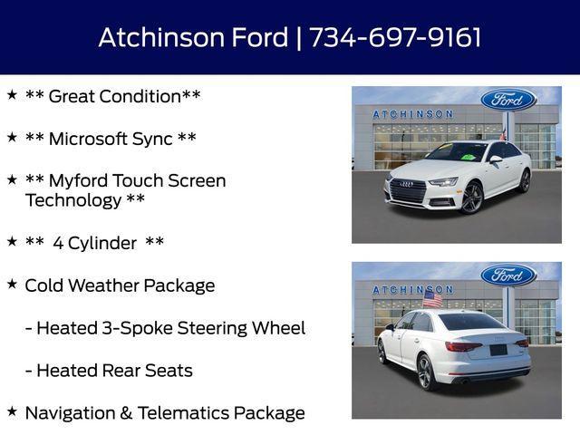 used 2018 Audi A4 car, priced at $14,500