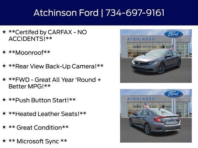 used 2019 Honda Civic car, priced at $15,500