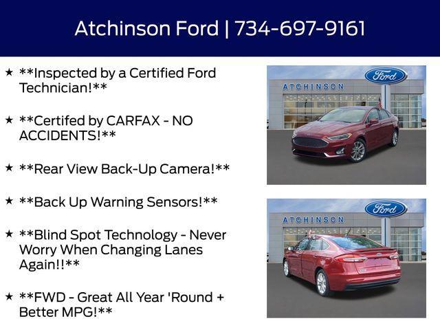 used 2019 Ford Fusion Energi car, priced at $19,500