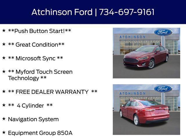 used 2019 Ford Fusion Energi car, priced at $19,500