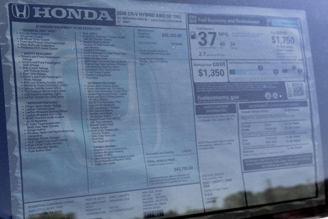 new 2026 Honda CR-V Hybrid car, priced at $42,500