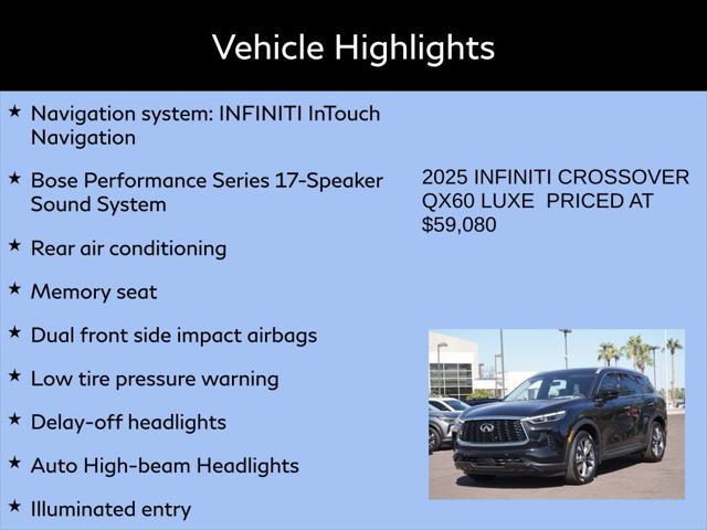 new 2025 INFINITI QX60 car, priced at $56,580