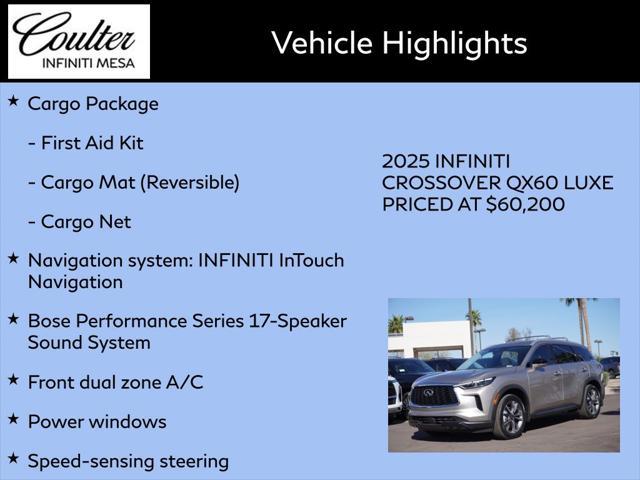 new 2025 INFINITI QX60 car, priced at $57,496