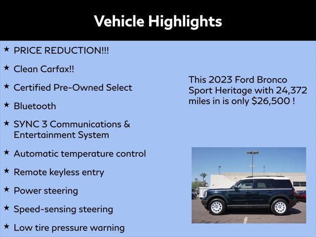 used 2023 Ford Bronco Sport car, priced at $26,500