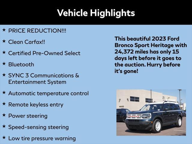 used 2023 Ford Bronco Sport car, priced at $25,250