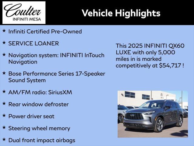 used 2025 INFINITI QX60 car, priced at $54,717