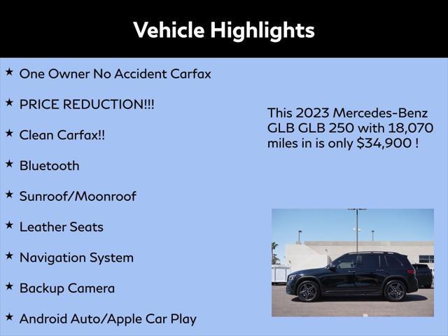 used 2023 Mercedes-Benz GLB 250 car, priced at $34,900