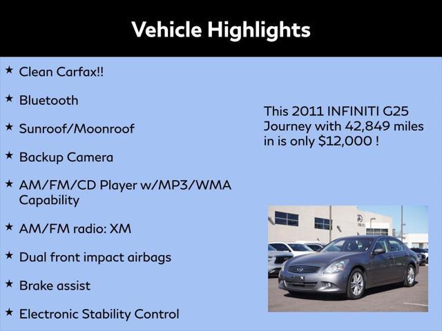 used 2011 INFINITI G25 car, priced at $12,000