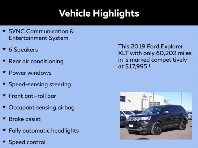 used 2019 Ford Explorer car, priced at $17,995