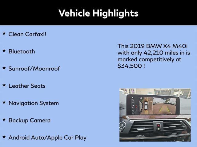 used 2019 BMW X4 car, priced at $34,500