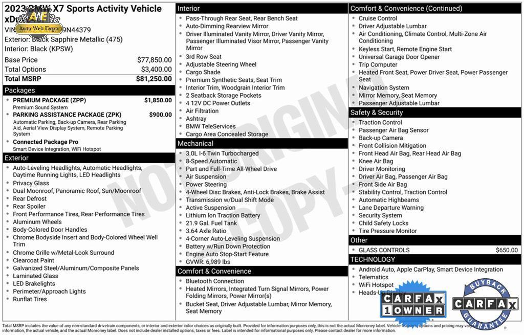 used 2023 BMW X7 car, priced at $60,356