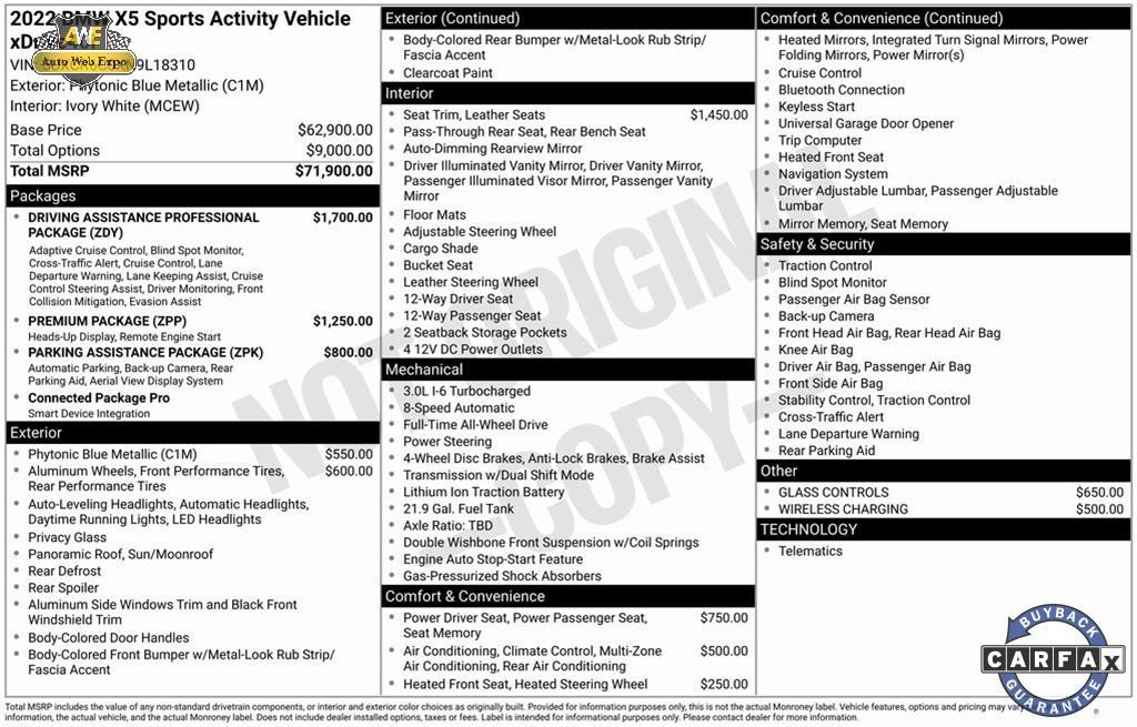 used 2022 BMW X5 car, priced at $36,865
