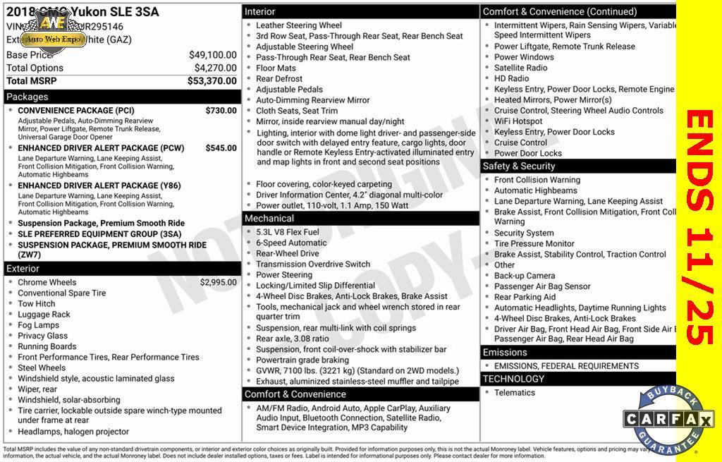 used 2018 GMC Yukon car, priced at $26,999