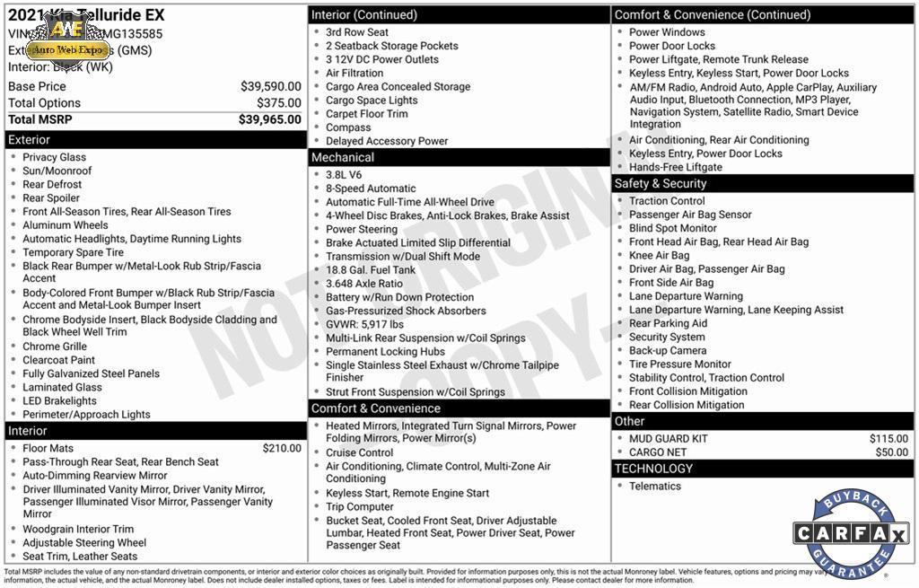 used 2021 Kia Telluride car, priced at $27,988