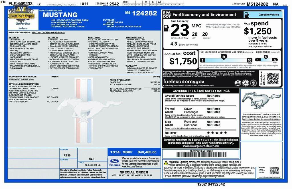 used 2021 Ford Mustang car, priced at $26,899