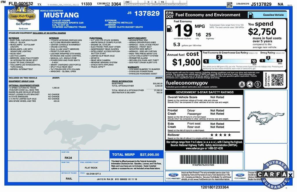 used 2018 Ford Mustang car, priced at $25,988