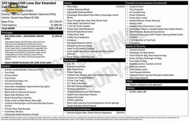 used 2021 Ram 1500 car, priced at $28,451