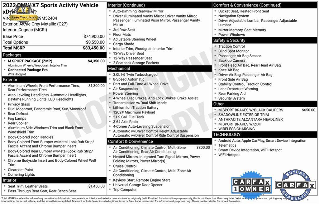used 2022 BMW X7 car, priced at $46,999