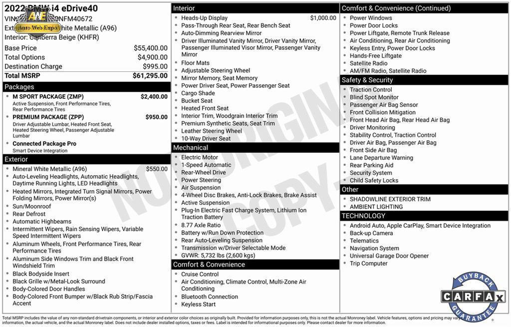 used 2022 BMW i4 Gran Coupe car, priced at $31,799