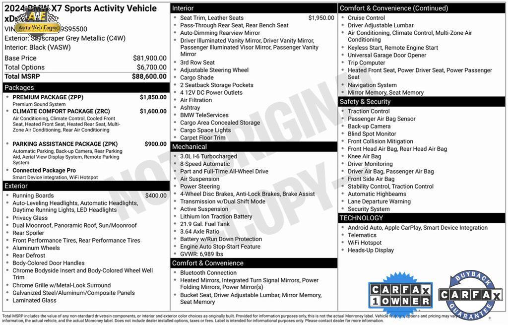 used 2024 BMW X7 car, priced at $52,988