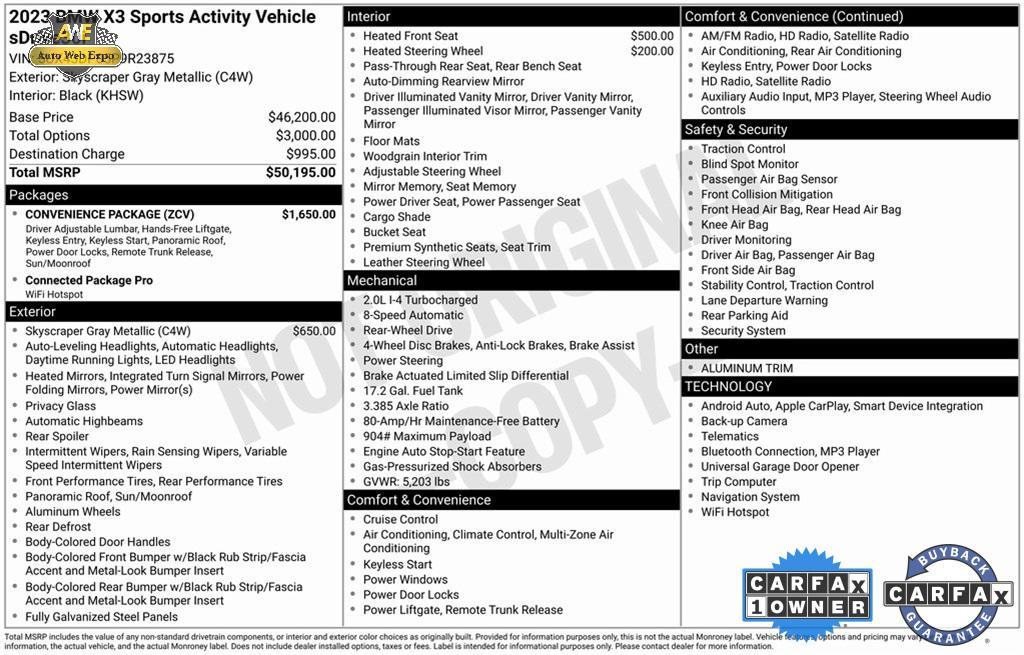 used 2023 BMW X3 car, priced at $28,989