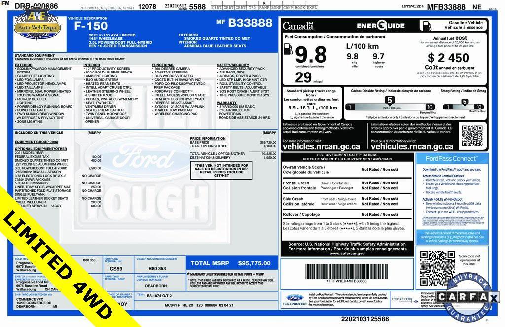 used 2021 Ford F-150 car, priced at $49,988
