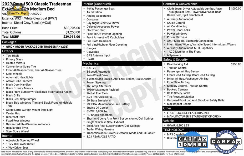 used 2023 Ram 1500 car, priced at $22,987
