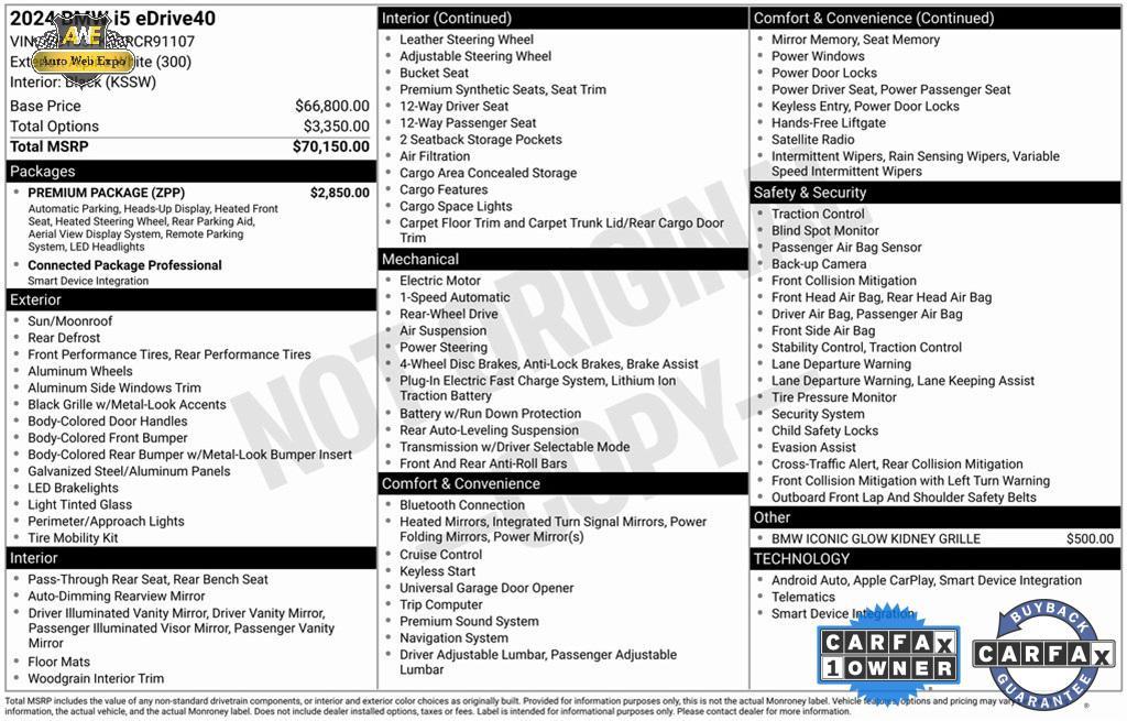 used 2024 BMW i5 car, priced at $38,788