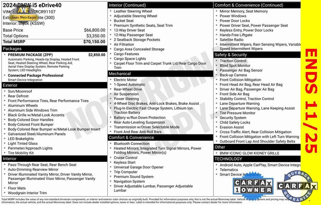 used 2024 BMW i5 car, priced at $39,999