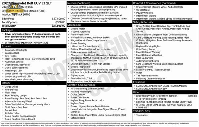 used 2023 Chevrolet Bolt EUV car, priced at $16,435