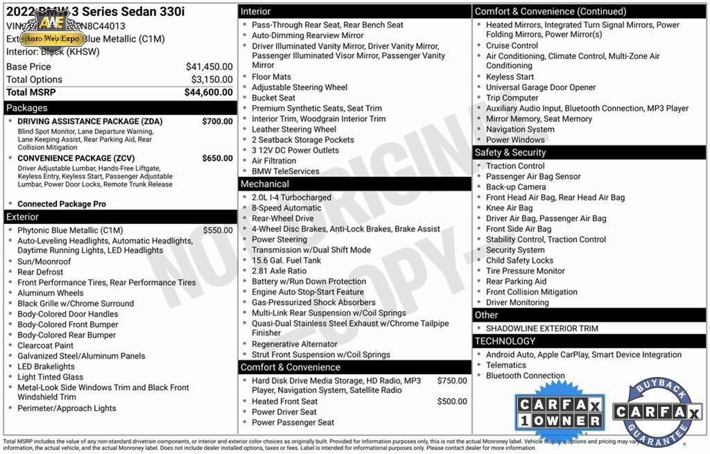 used 2022 BMW 330 car, priced at $27,988