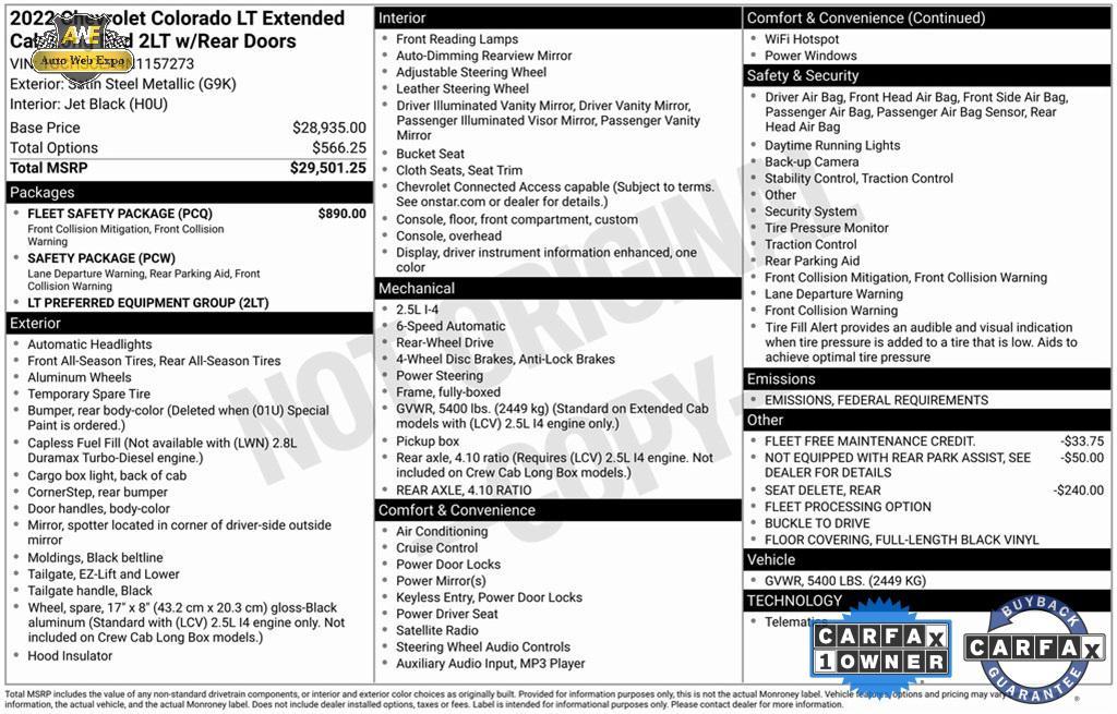 used 2022 Chevrolet Colorado car, priced at $18,999