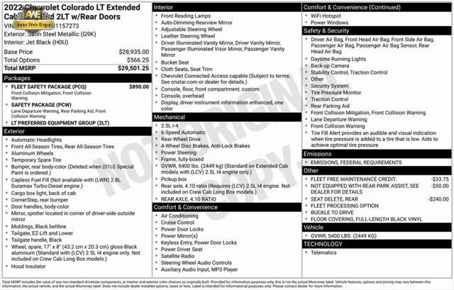 used 2022 Chevrolet Colorado car, priced at $18,973