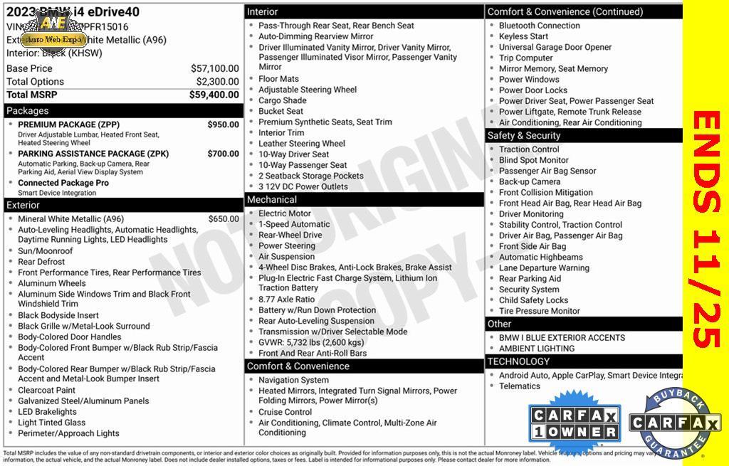 used 2023 BMW i4 Gran Coupe car, priced at $33,994