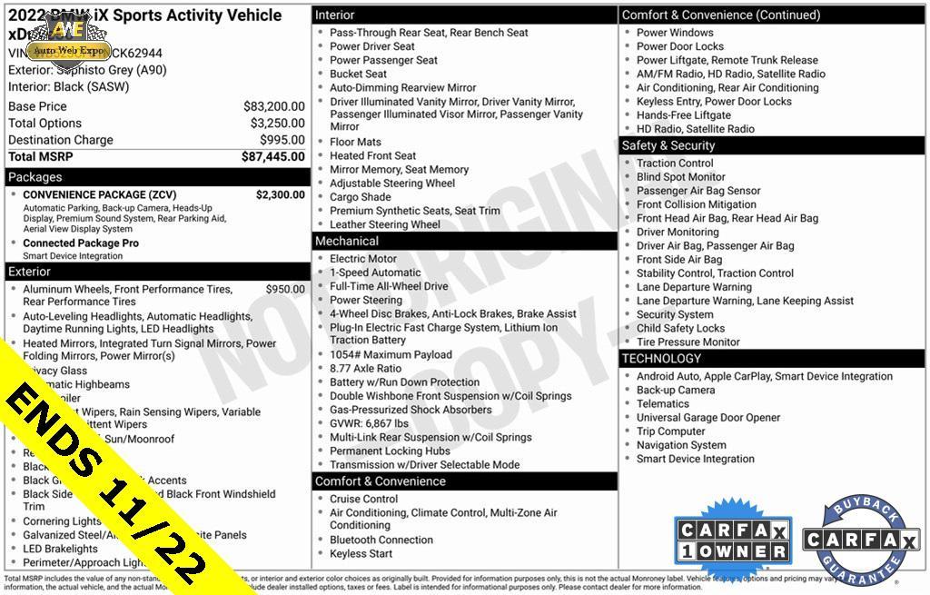 used 2022 BMW iX car, priced at $43,988
