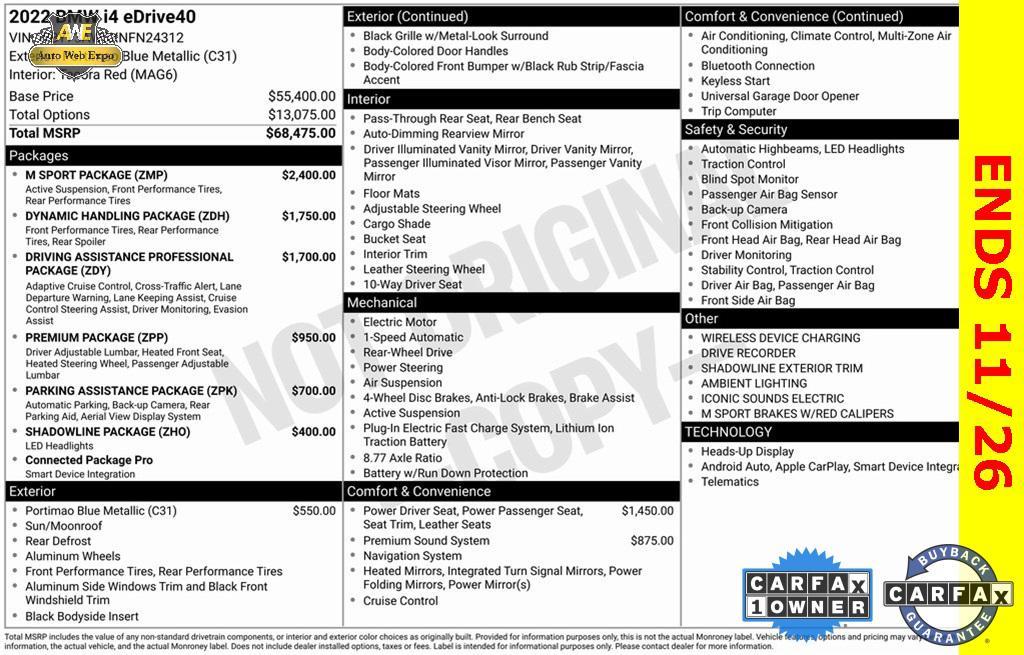 used 2022 BMW i4 Gran Coupe car, priced at $33,995