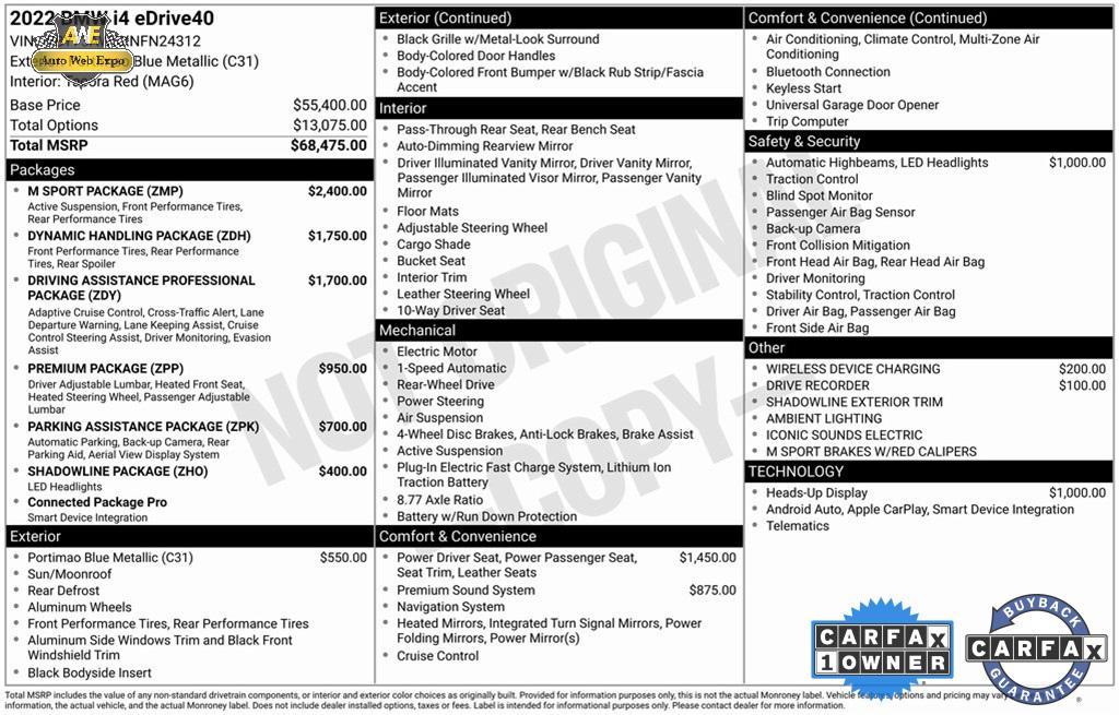 used 2022 BMW i4 Gran Coupe car, priced at $30,998