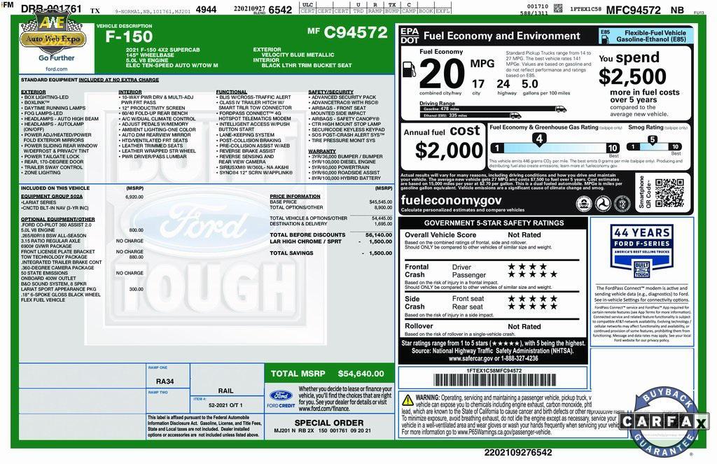 used 2021 Ford F-150 car, priced at $33,988