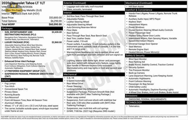 used 2020 Chevrolet Tahoe car, priced at $37,341