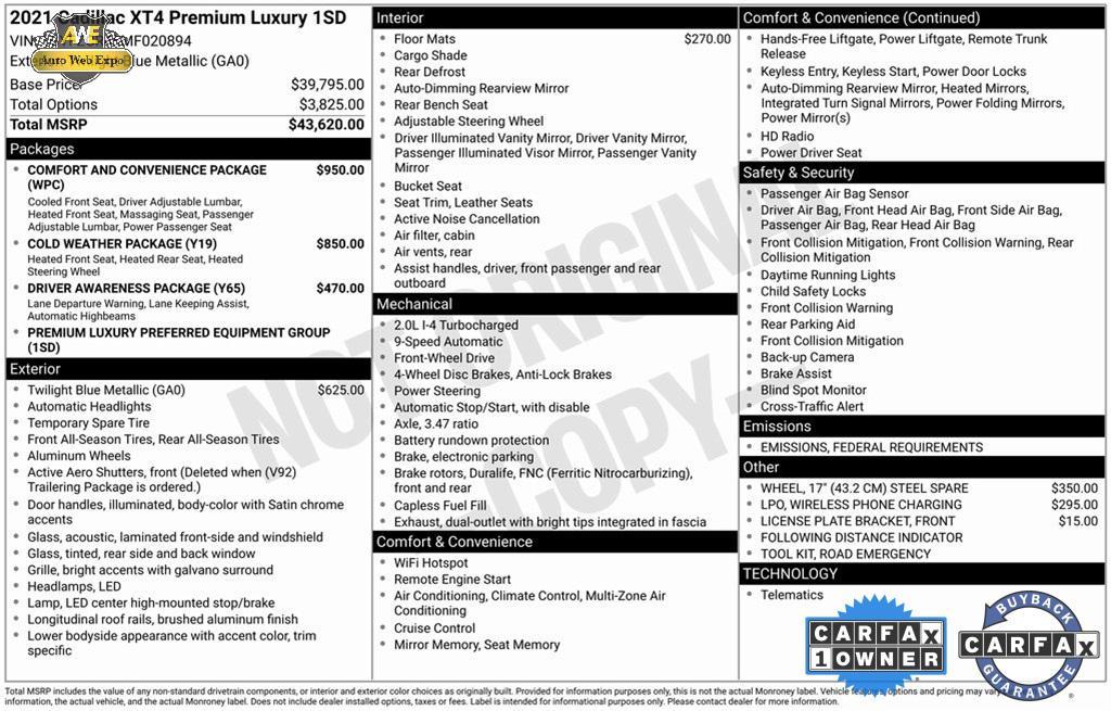 used 2021 Cadillac XT4 car, priced at $24,987