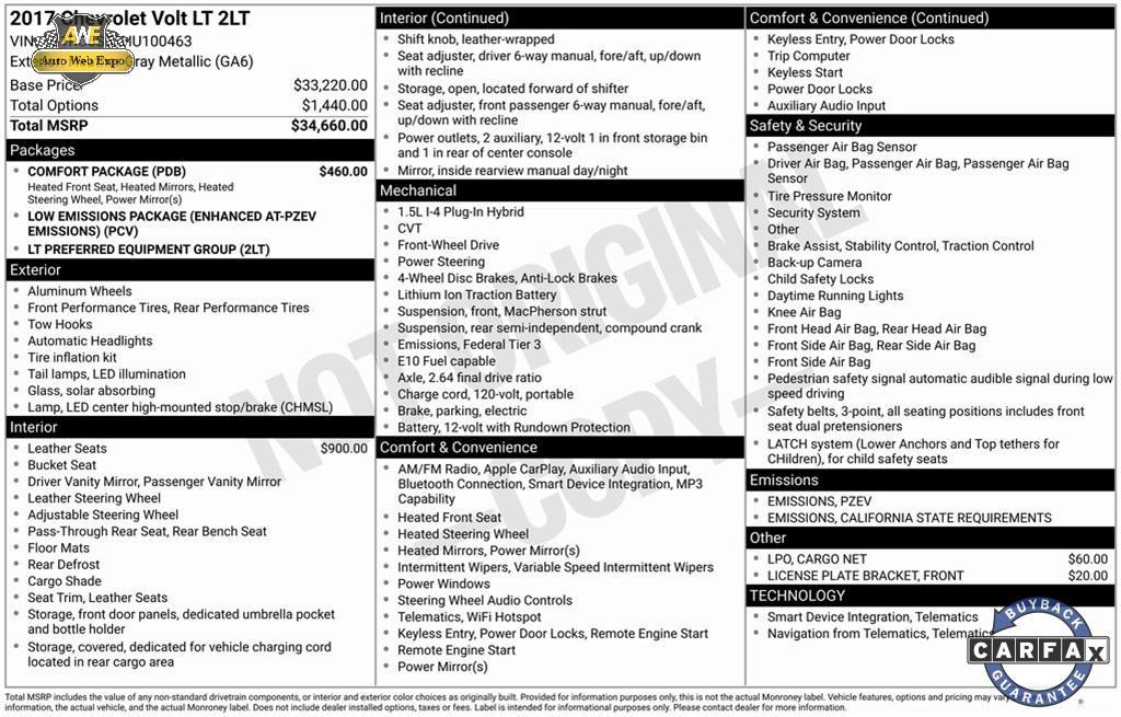 used 2017 Chevrolet Volt car, priced at $15,999